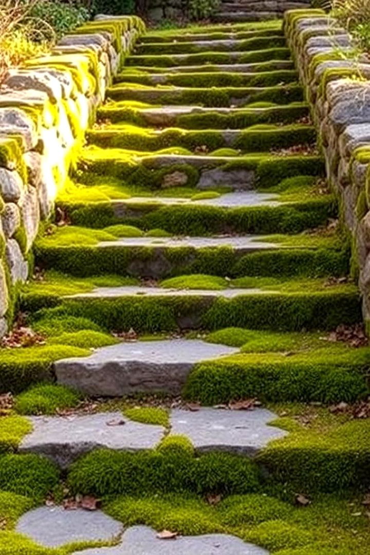 Mossy Garden Steps - 22 Moss Garden Ideas