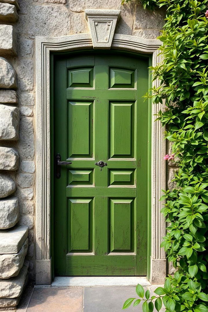 Mossy Texture - 22 Green Front Door Ideas
