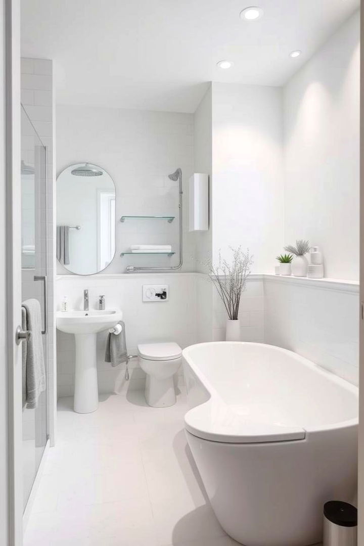 Motivational Monochrome Palette - 22 Small White Bathroom Ideas