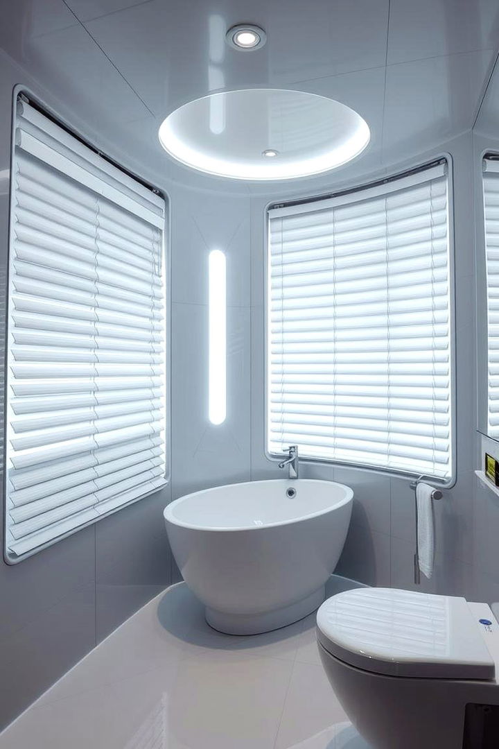 Motorized Blinds Innovation - 22 Bathroom Window Treatment Ideas