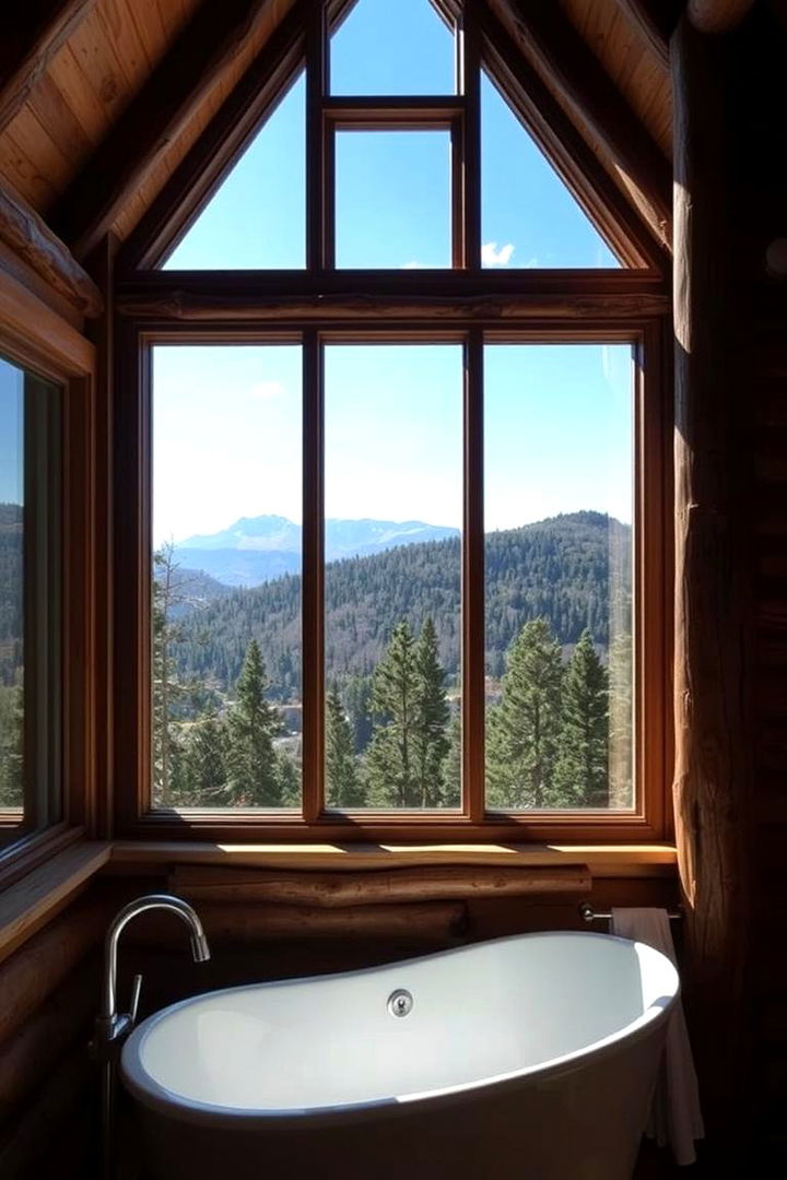 Mountain View Window Installations - 22 Log Cabin Bathroom Ideas