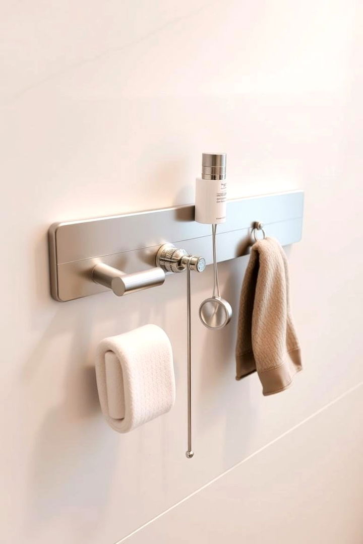 Mounted Magnetic Strips for Accessories - 22 Pedestal Sink Storage Ideas