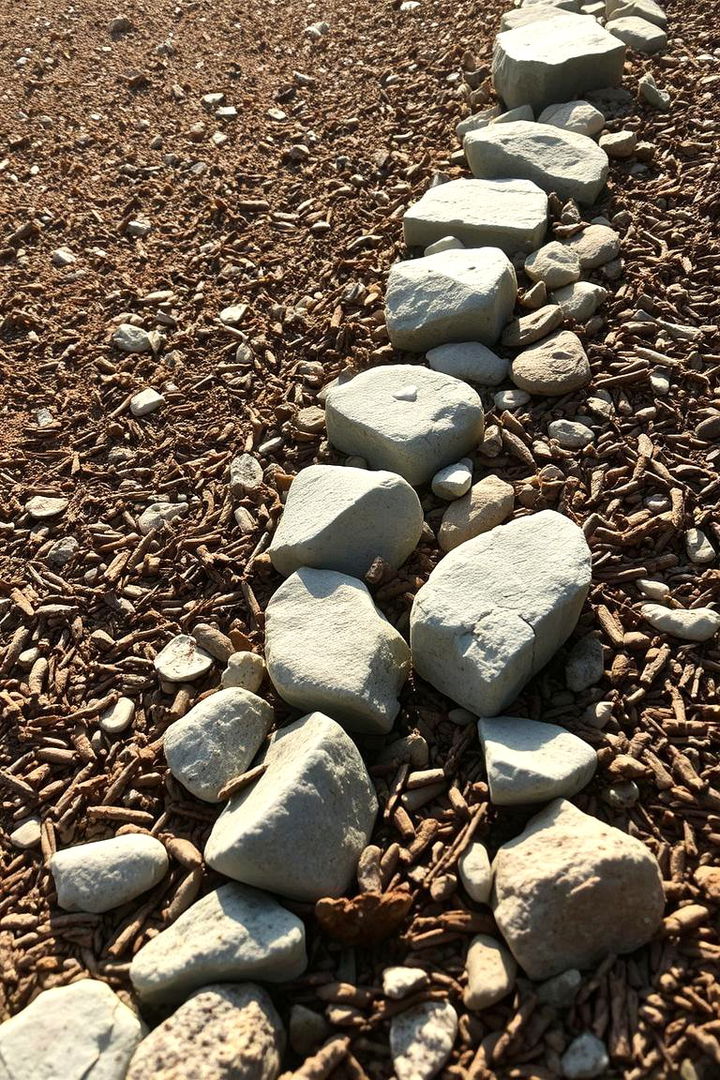 Mulch and Rock Combo Border Idea - 22 Low Maintenance Garden Border Ideas