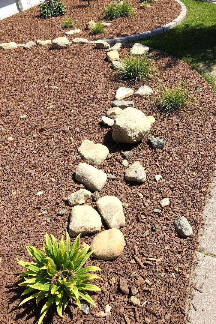 Mulched Rock Beds - 22 Small Front Yard Landscaping Ideas