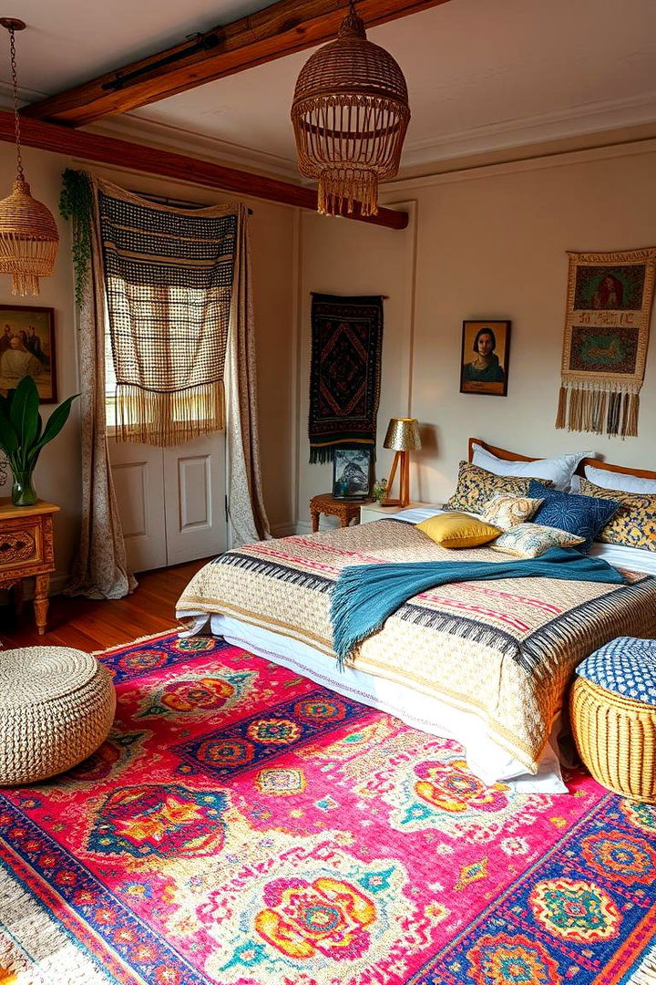 Multi Color Moroccan Rugs for Bohemian Vibes - 22 bedroom rug ideas