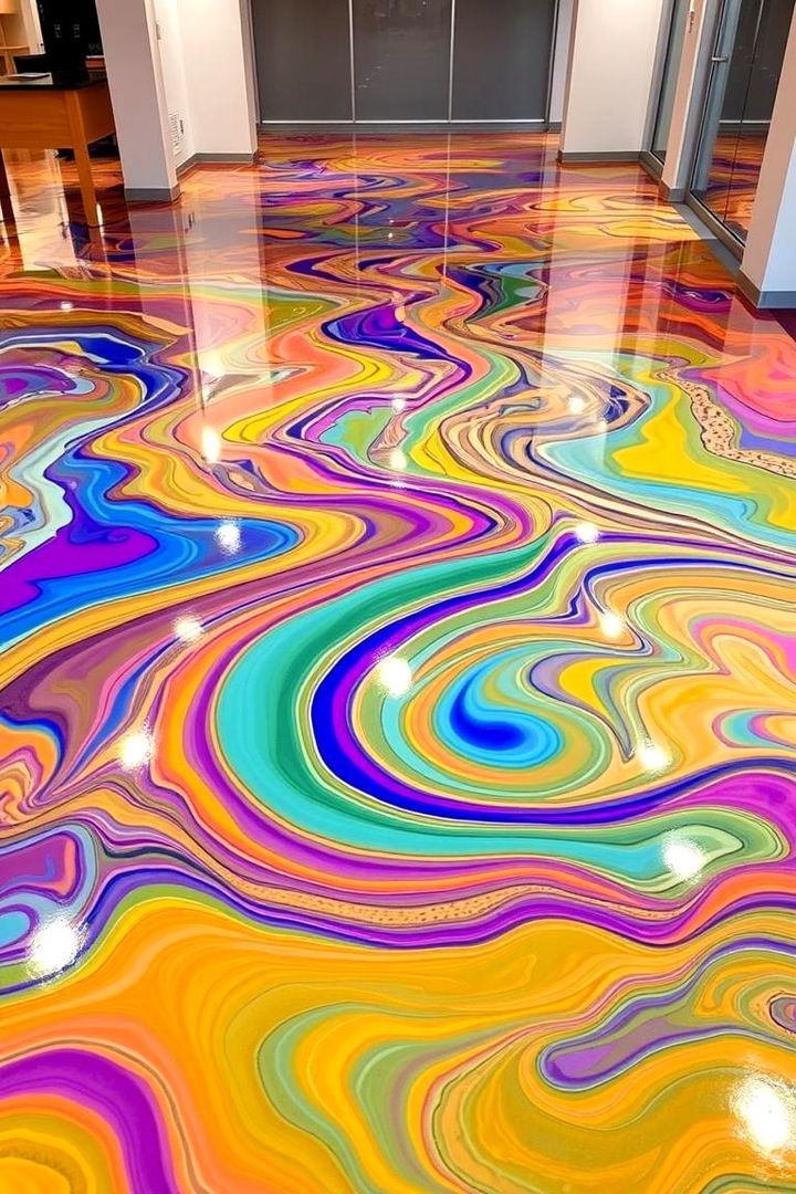 Multi Color Swirl - 22 Epoxy Floor Designs