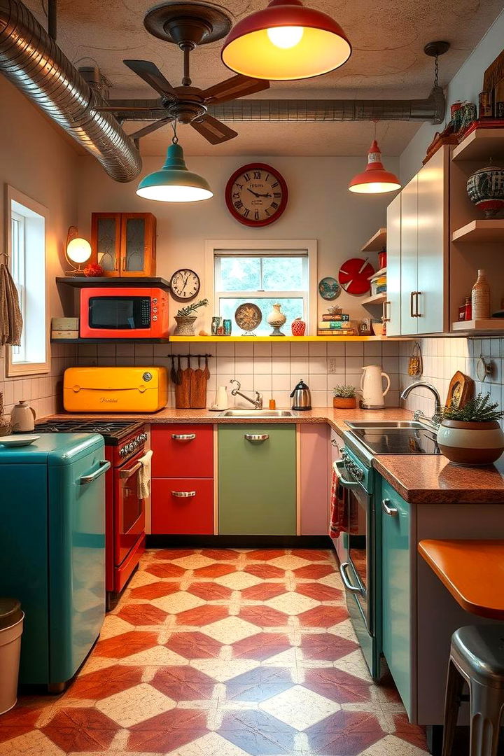 Multi Colored Retro Vibes - 22 Kitchen With Colored Appliances Ideas