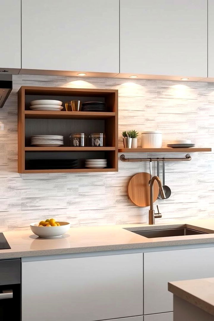 Multi Functional Backsplashes with Hidden Storage - 22 Small Kitchen Storage Ideas