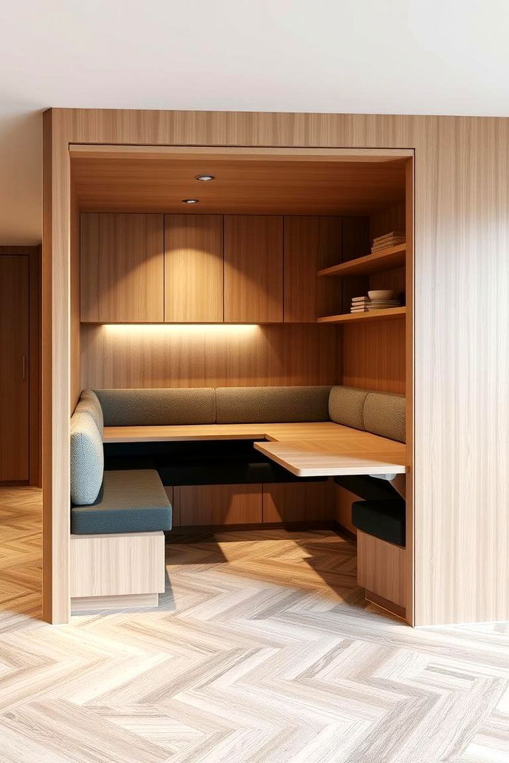 Multi Functional Banquette with Dual Areas - 22 Banquette Seating Ideas