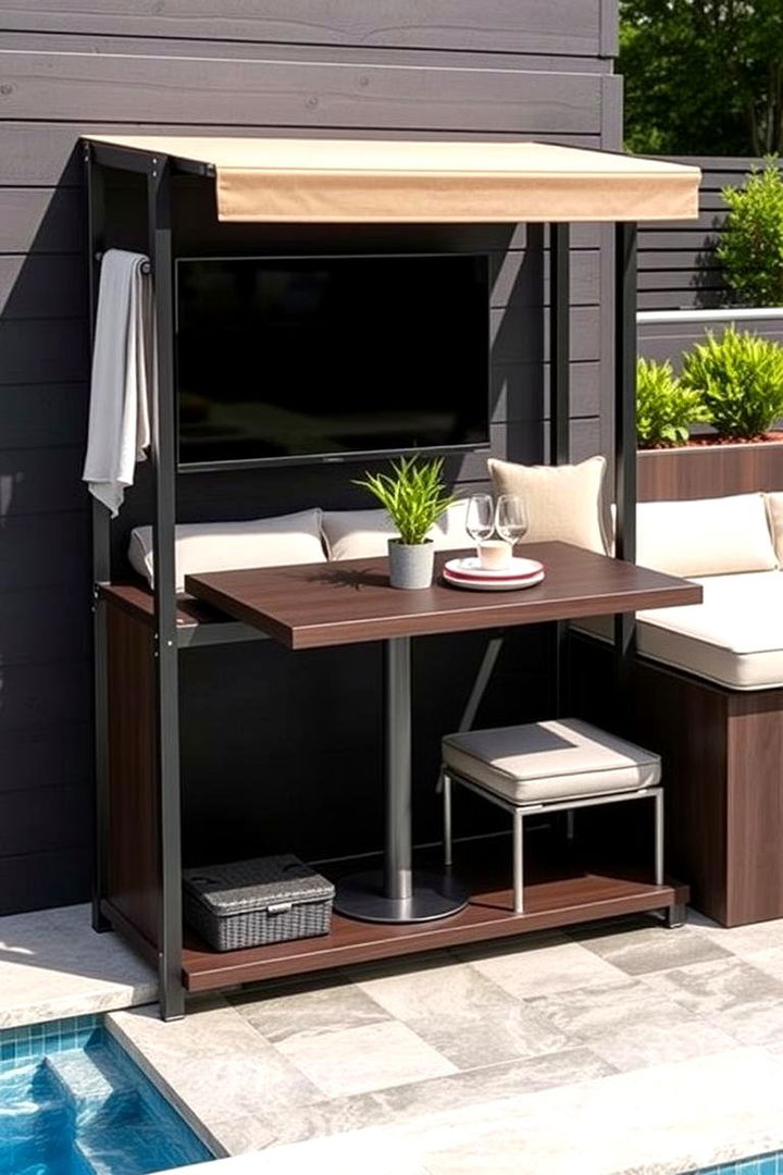 Multi Functional Bistro Shelves - 22 Pool Furniture Ideas