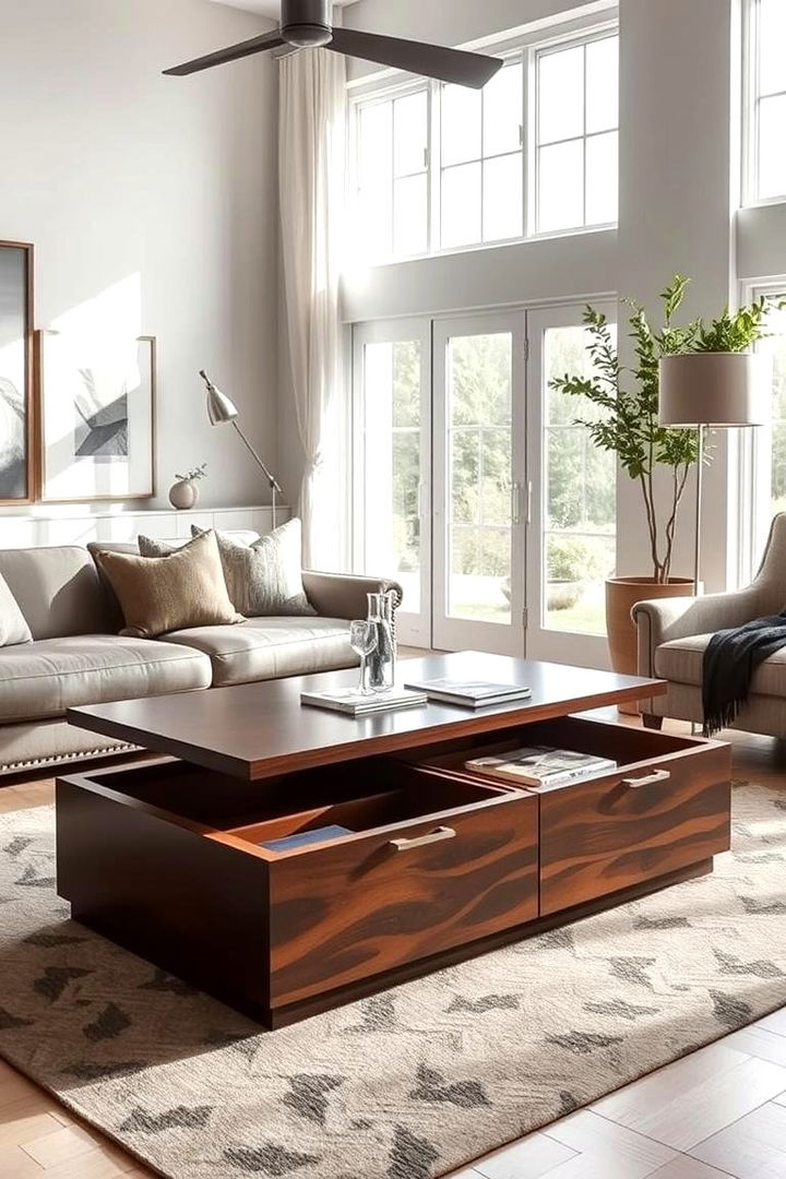 Multi Functional Coffee Table with Hidden Compartments - 22 Living Room Toy Storage Ideas