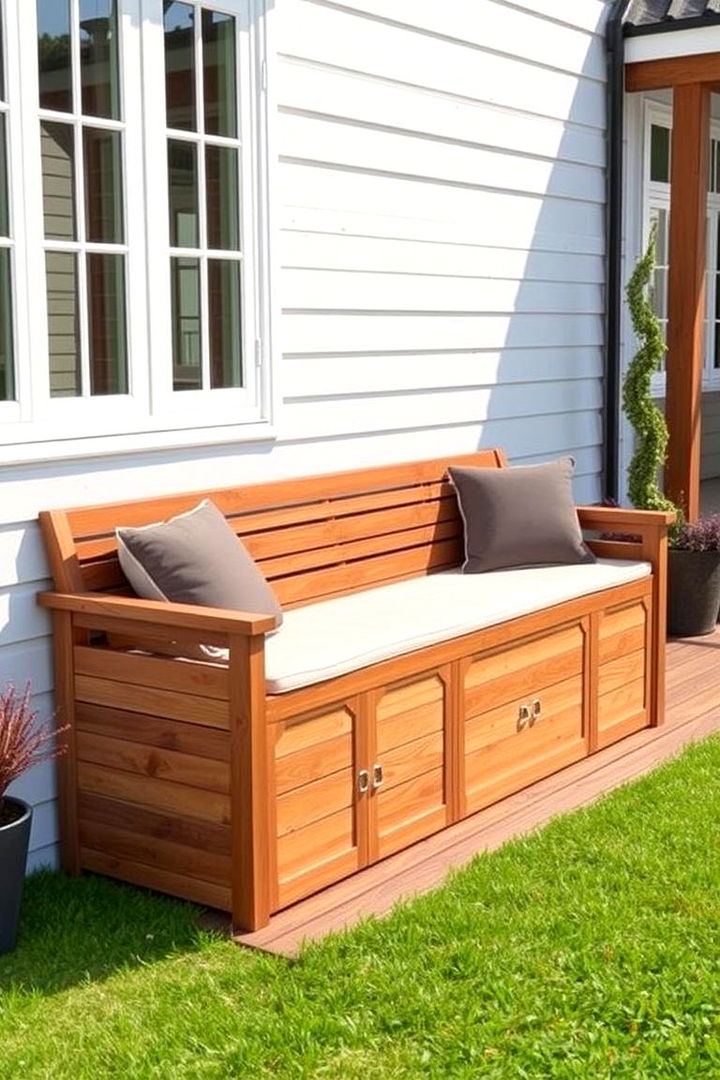Multi Functional Deck Bench with Storage - 22 Built-in Deck Bench Ideas and Designs
