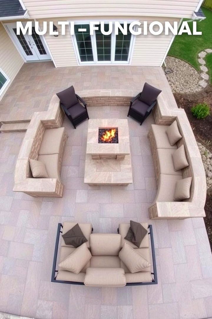 Multi Functional Designs for Versatile Use - 22 stamped concrete patio with fire pit ideas