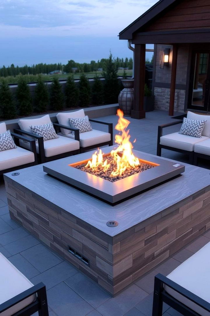 Multi Functional Entertainment Square Fire Pit - 22 Square Fire Pit Ideas