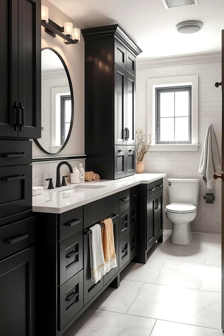 Multi Functional Family Hub - 22 bathroom with black cabinets ideas