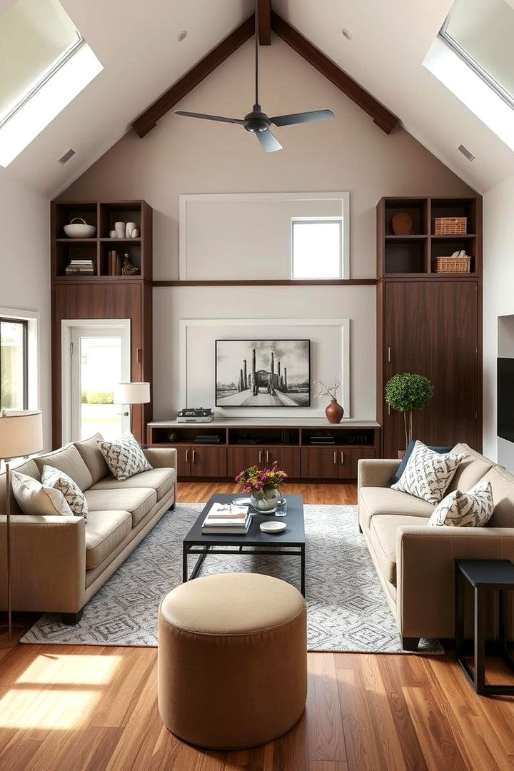Multi Functional Family Room - 22 Living Room Layout Ideas