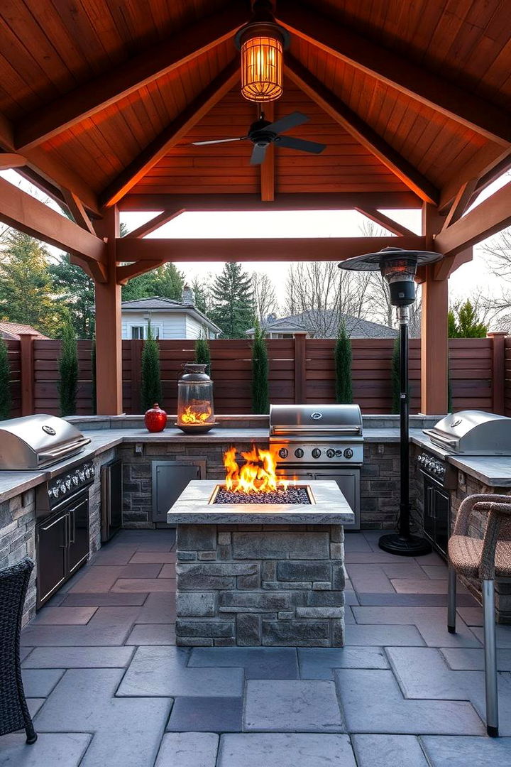 Multi Functional Outdoor Heating Options - 22 Outdoor Kitchen with a Gazebo Ideas