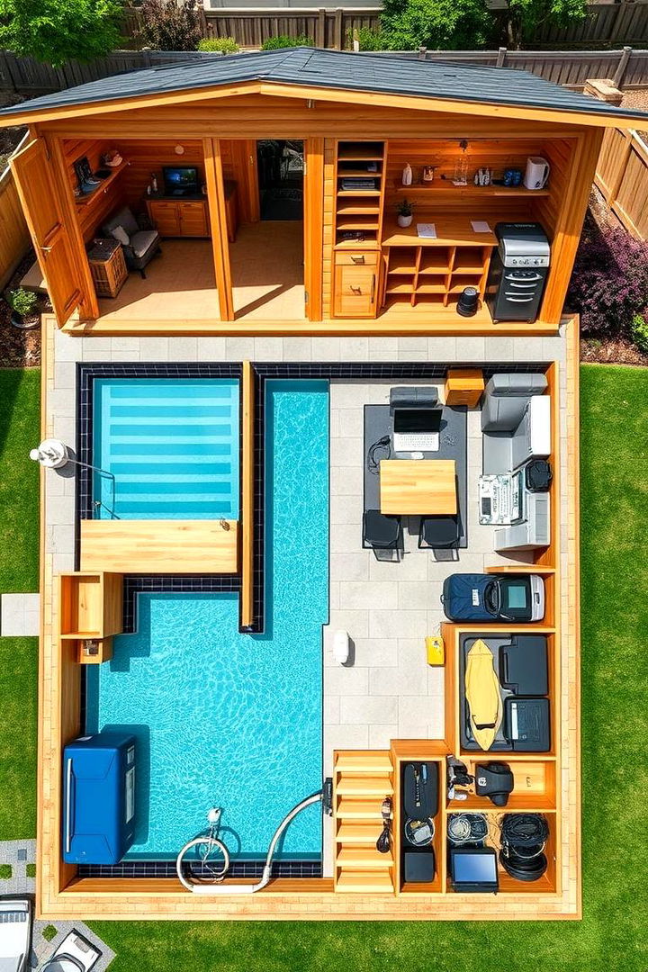 Multi Functional Pool Shed - 22 Pool Shed Ideas
