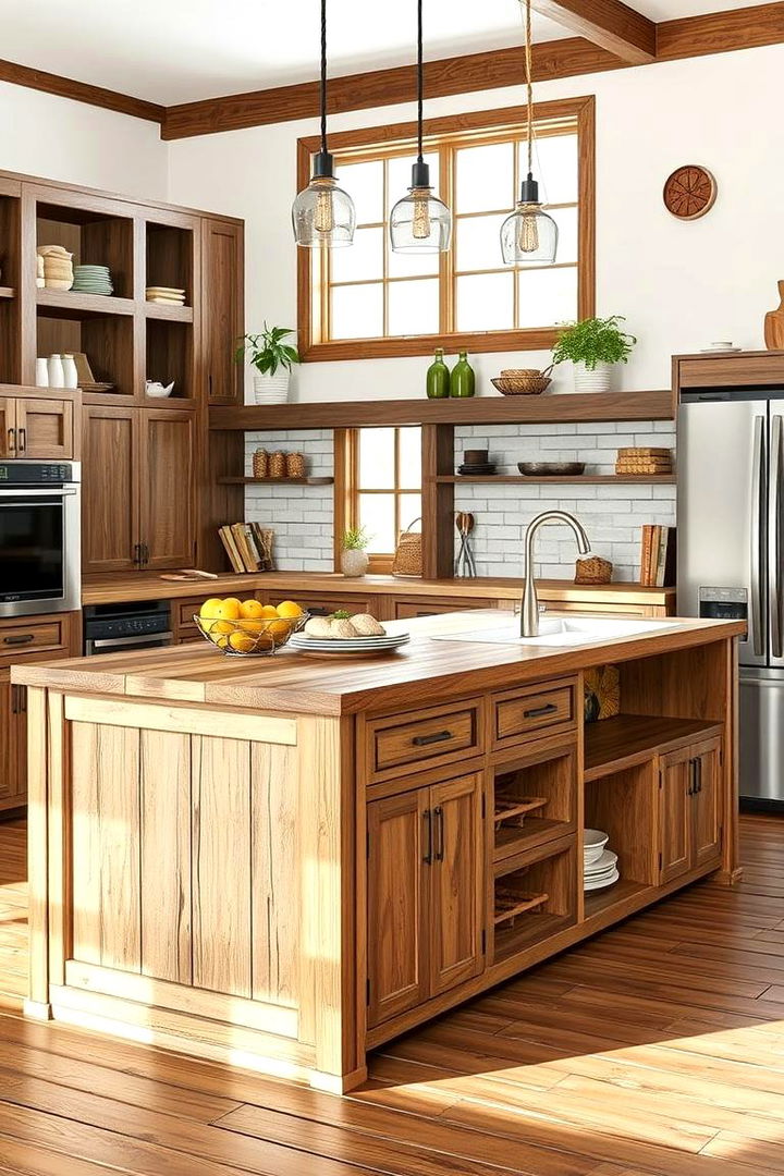 Multi Functional Rustic Island - 22 Rustic Kitchen Island Ideas