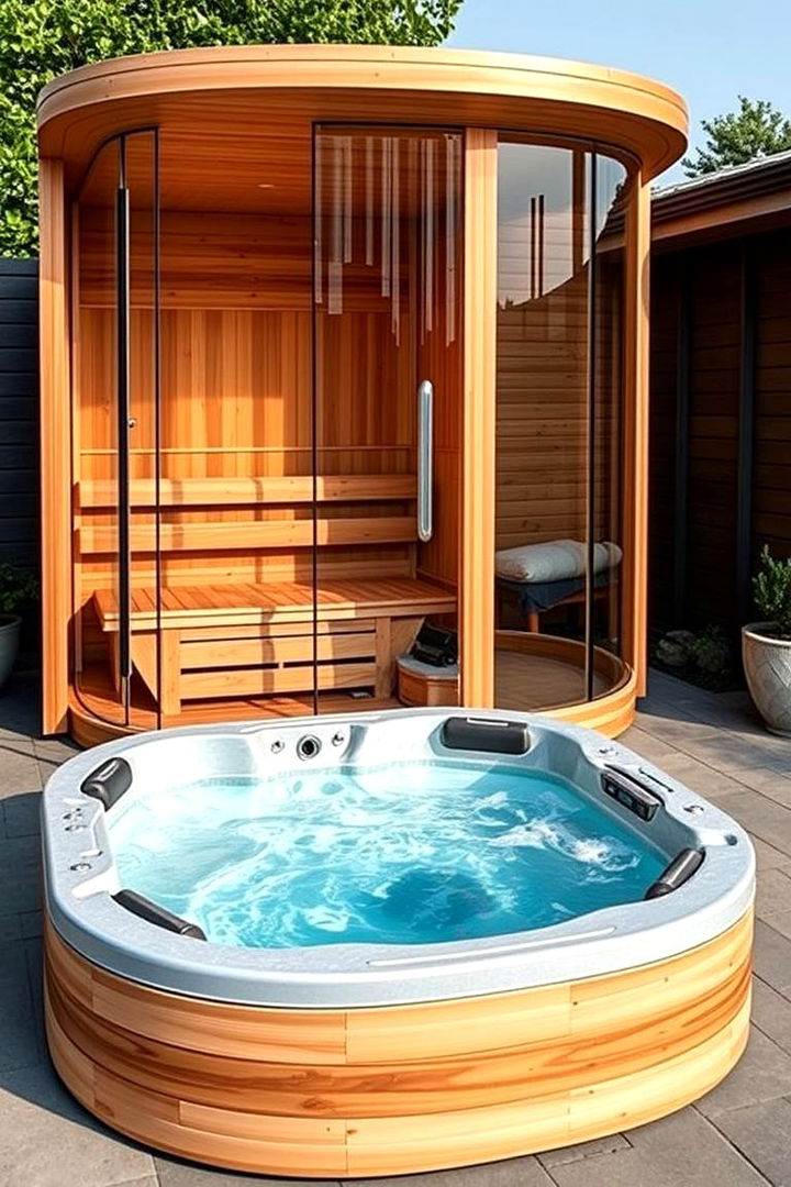Multi Functional Sauna and Hot Tub Combo - 22 Outdoor Sauna Ideas