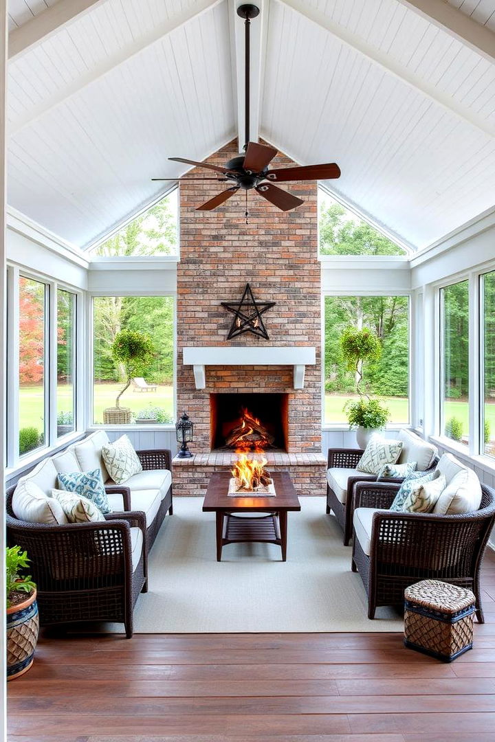 Multi Functional Spaces - 22 Screened-in Porch With Fireplace Ideas