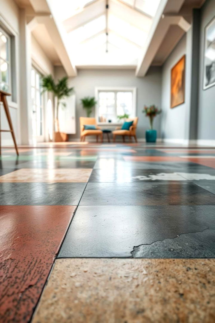 Multi Layered Color Finishes - 22 Indoor Concrete Floor Paint Ideas