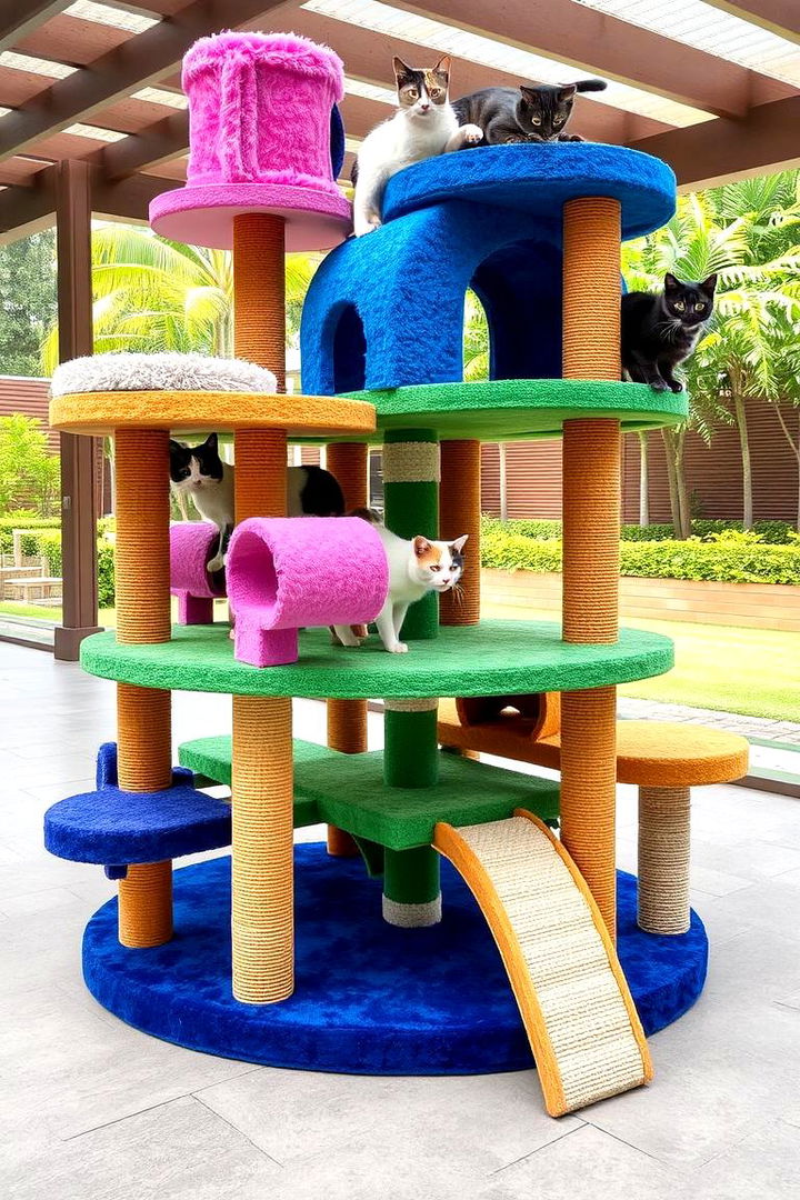 Multi Level Adventure Park - 22 Outdoor Cat Tree Ideas