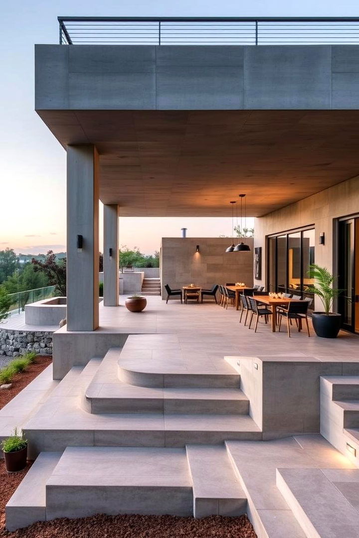 Multi Level Architectural Designs - 22 Concrete Porch Ideas