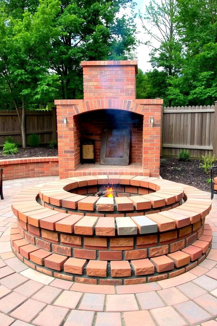 Multi Level Brick Fire Pit - 22 Brick Fire Pit Ideas