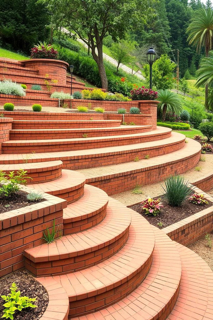 Multi Level Brick Terraces - 22 Brick Landscaping Ideas