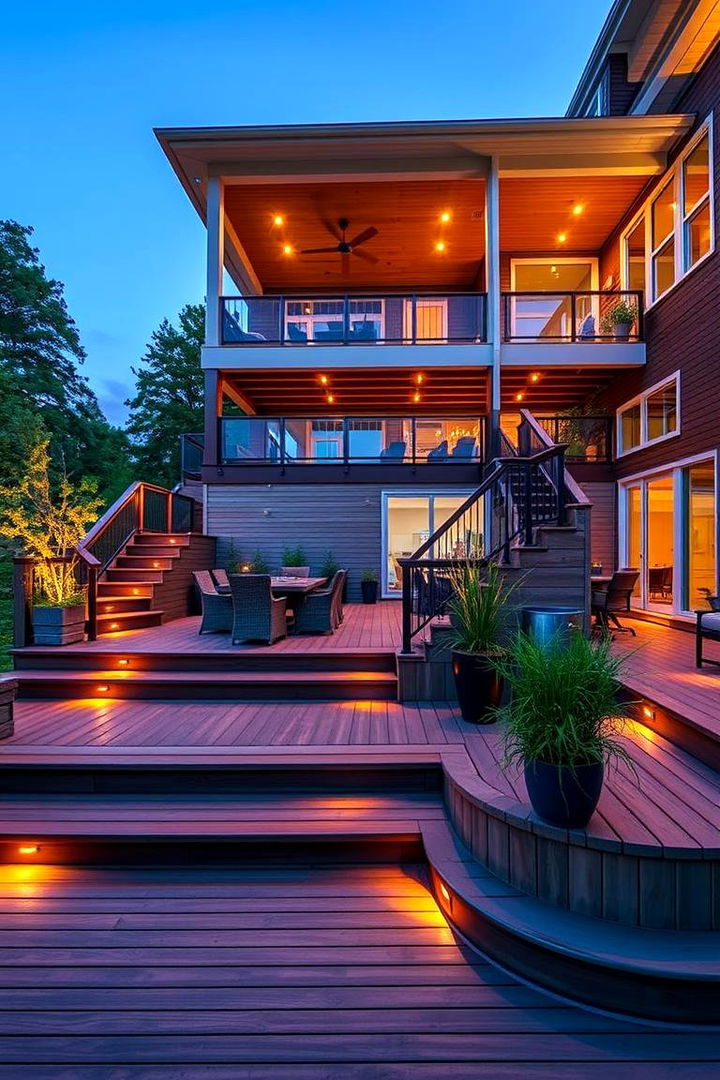 Multi Level Entertaining Deck - 22 Platform Deck Ideas