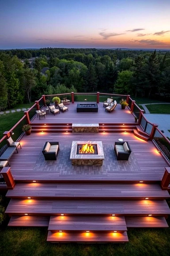 Multi Level Entertaining Space - 22 Covered Deck With Fireplace Ideas