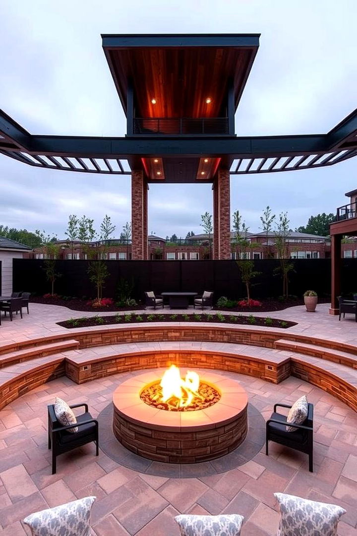 Multi Level Fire Feature - 22 Backyard Fire Pit Ideas Landscaping