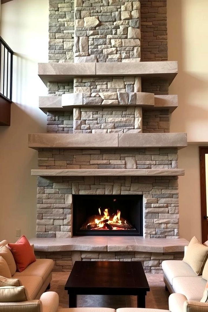 Multi Level Fireplace - 22 Outdoor Fireplace Ideas