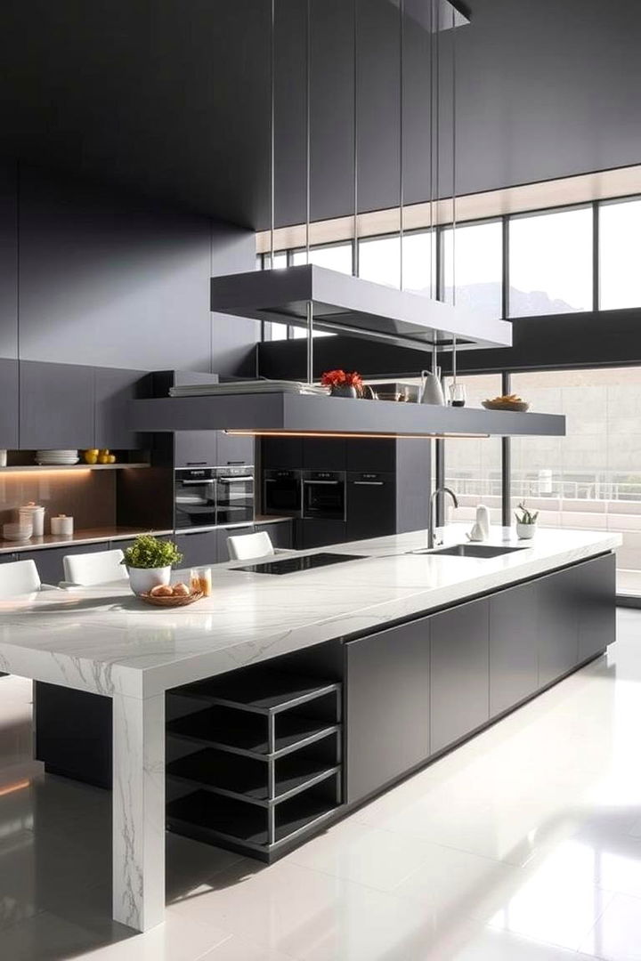 Multi Level Island Innovations - 22 Split Level Kitchen Design Ideas