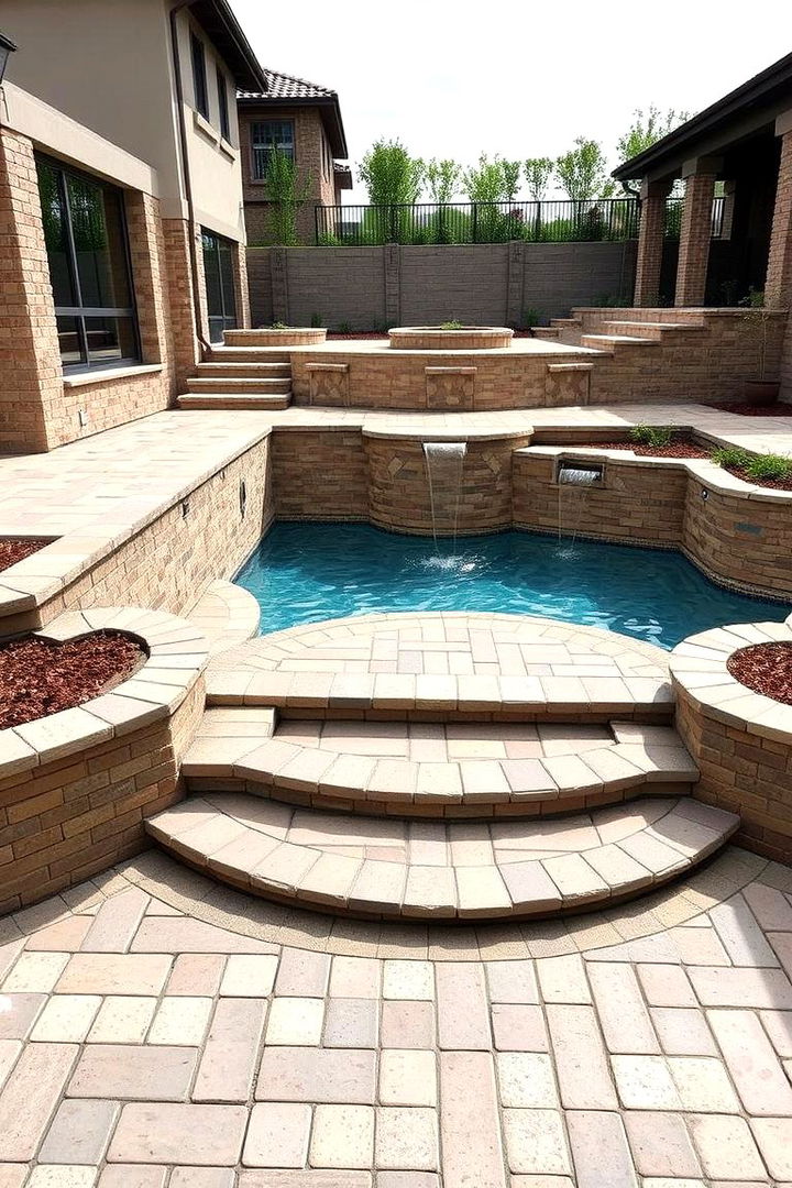 Multi Level Paver Design - 22 Pavers Around Pool Ideas