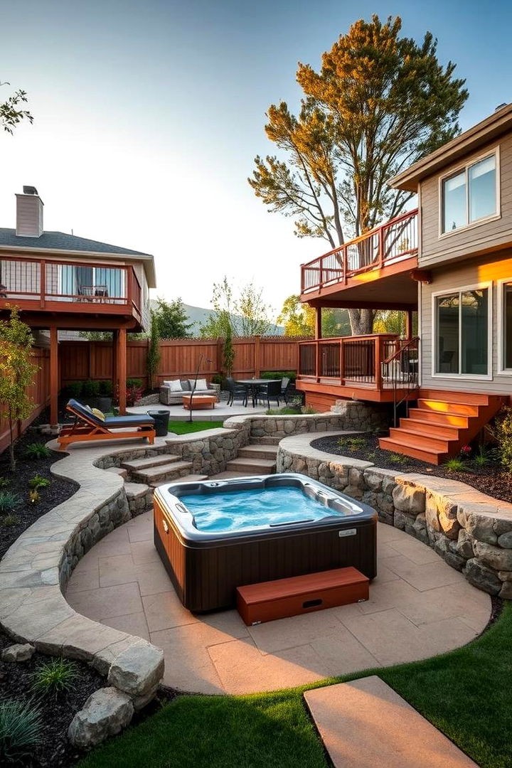 Multi Level Privacy Zones - 22 Backyard Hot Tub Privacy Ideas