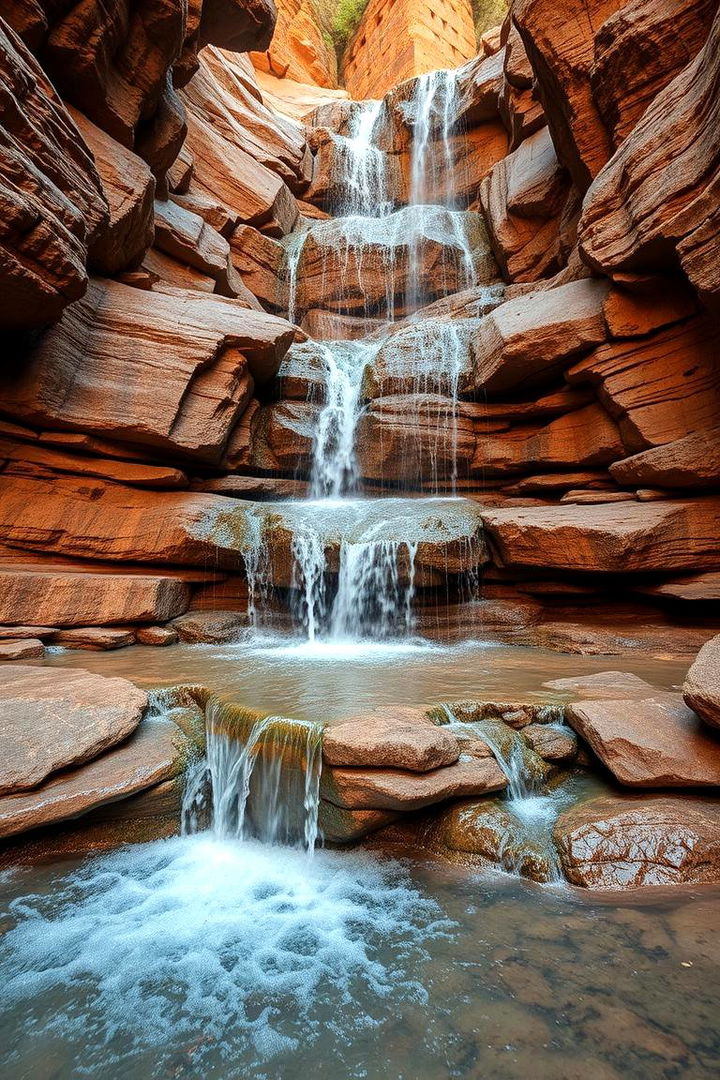 Multi Level Rock Waterfall - 22 Backyard Waterfall Ideas