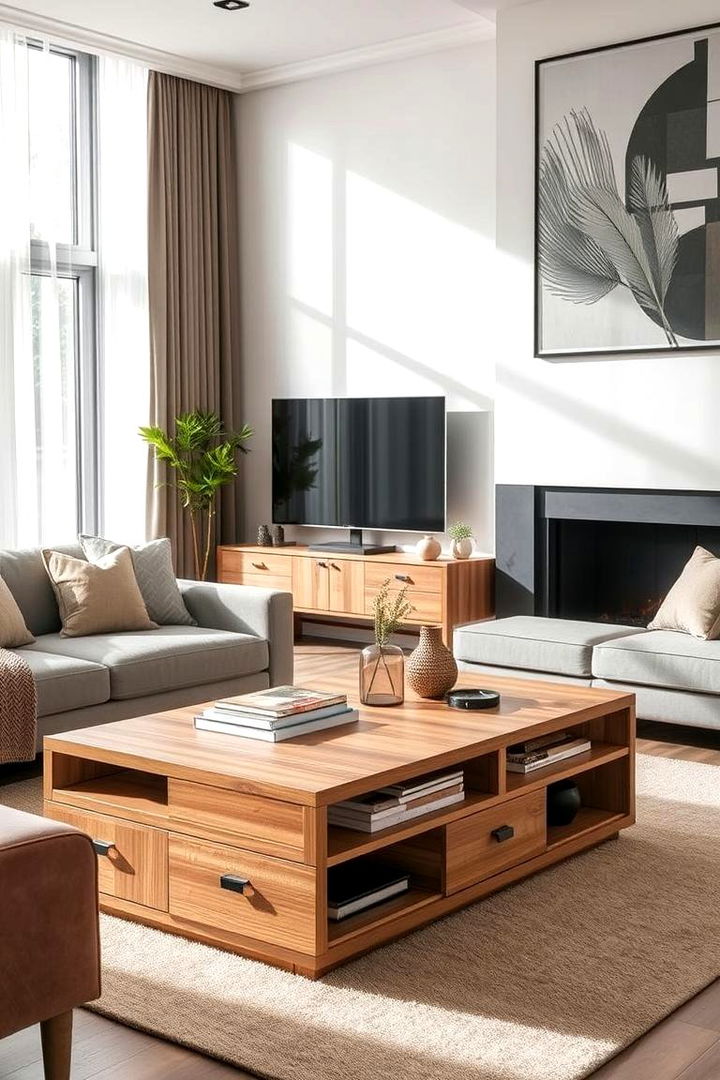 Multi Purpose Coffee Tables for Smart Living - 22 Budget Apartment Living Room Ideas