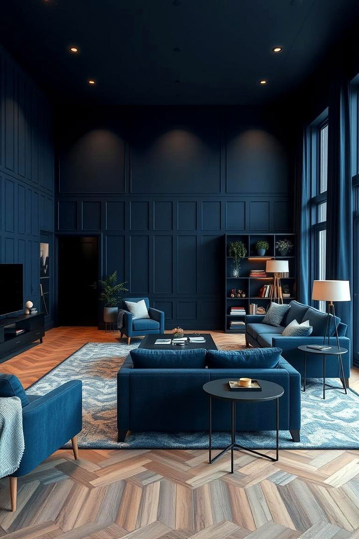 Multi Purpose Living Areas - 22 Navy Blue Living Room Ideas