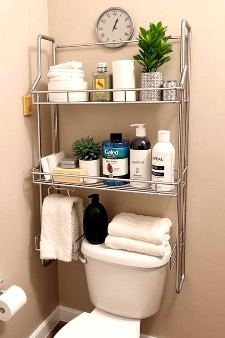 Multi Tier Storage Rack - 22 Over Toilet Storage Ideas