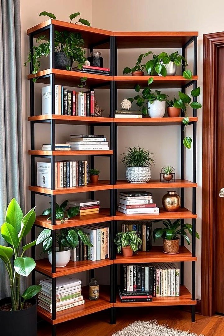 Multi Tiered Corner Shelf Storage - 22 Corner Shelf Ideas