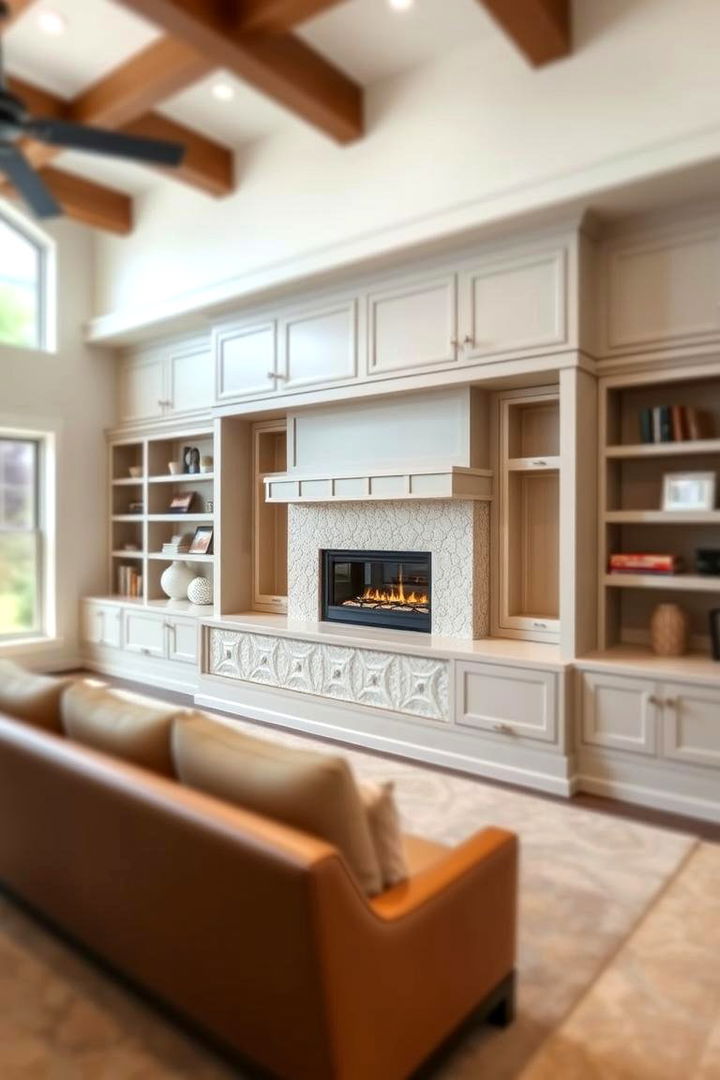 Multi Tiered Fireplace Bench Arrangements - 22 Fireplace Bench Ideas