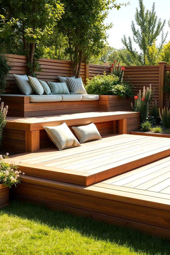 Multi Tiered Garden Sleeper Platform - 22 Garden Sleeper Ideas