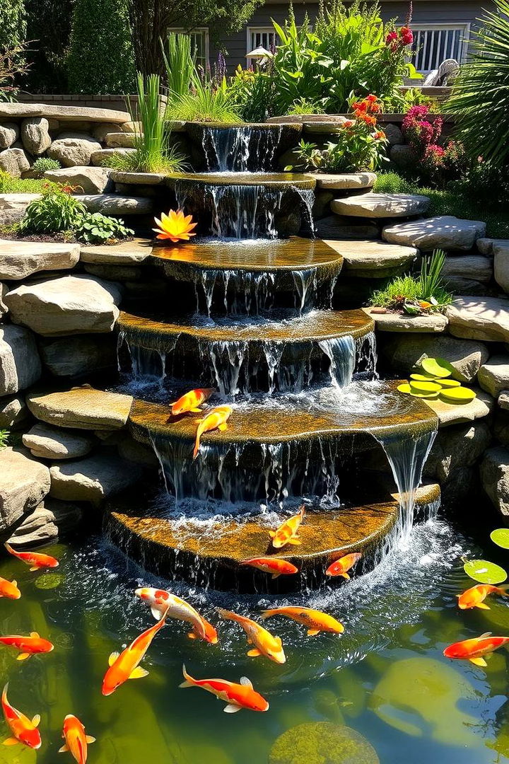 Multi Tiered Koi Pond Structure - 22 Koi Pond Ideas