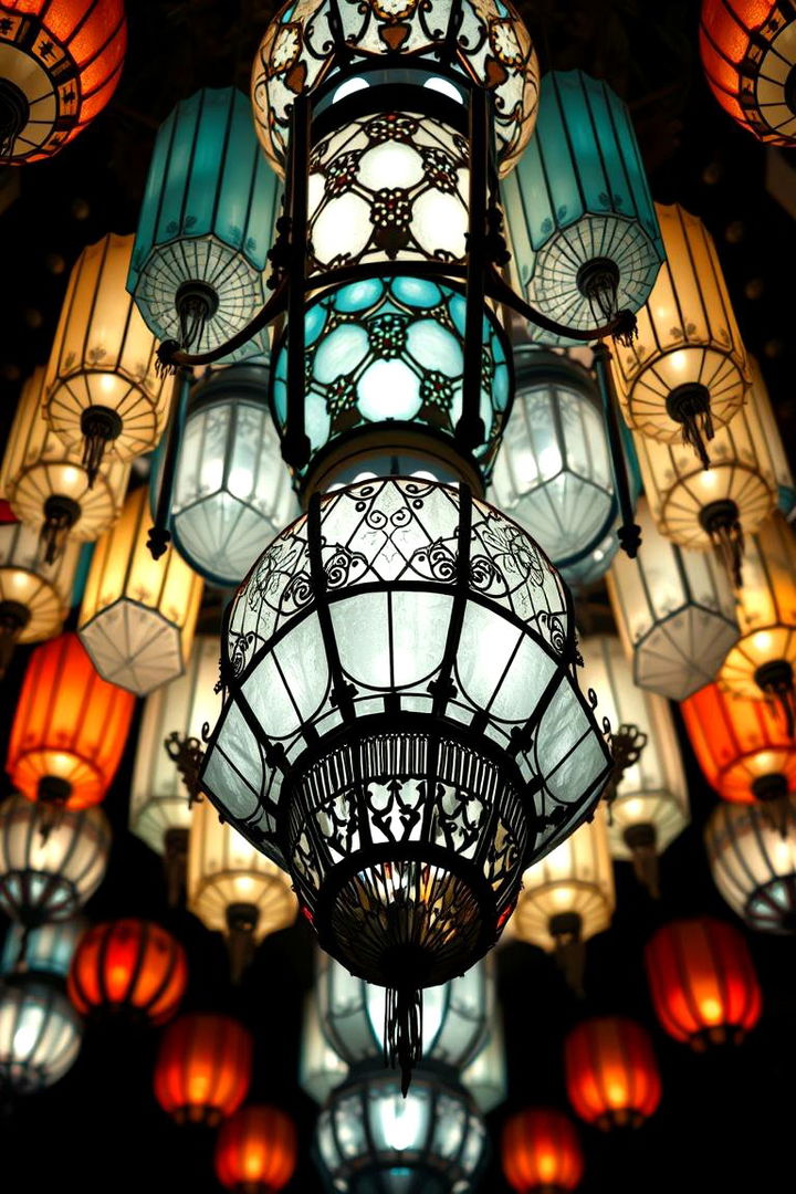 Multi Tiered Lantern Arrangement - 22 Lantern Centerpiece Ideas