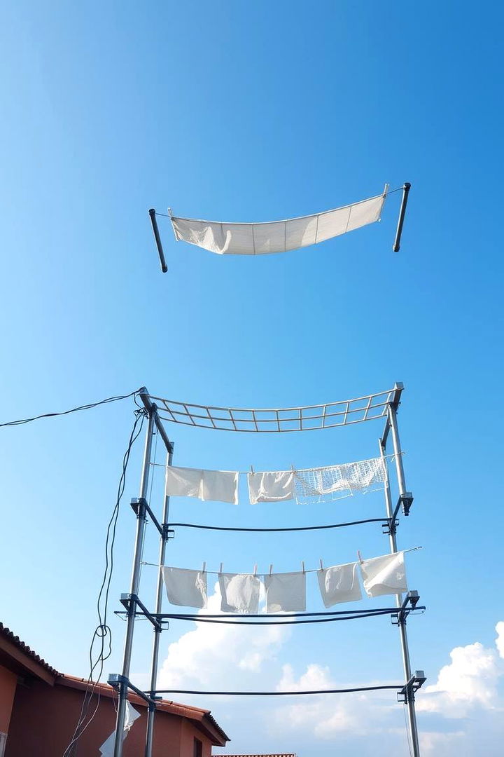 Multi Tiered Outdoor Rack System - 22 Outdoor Clothesline Ideas
