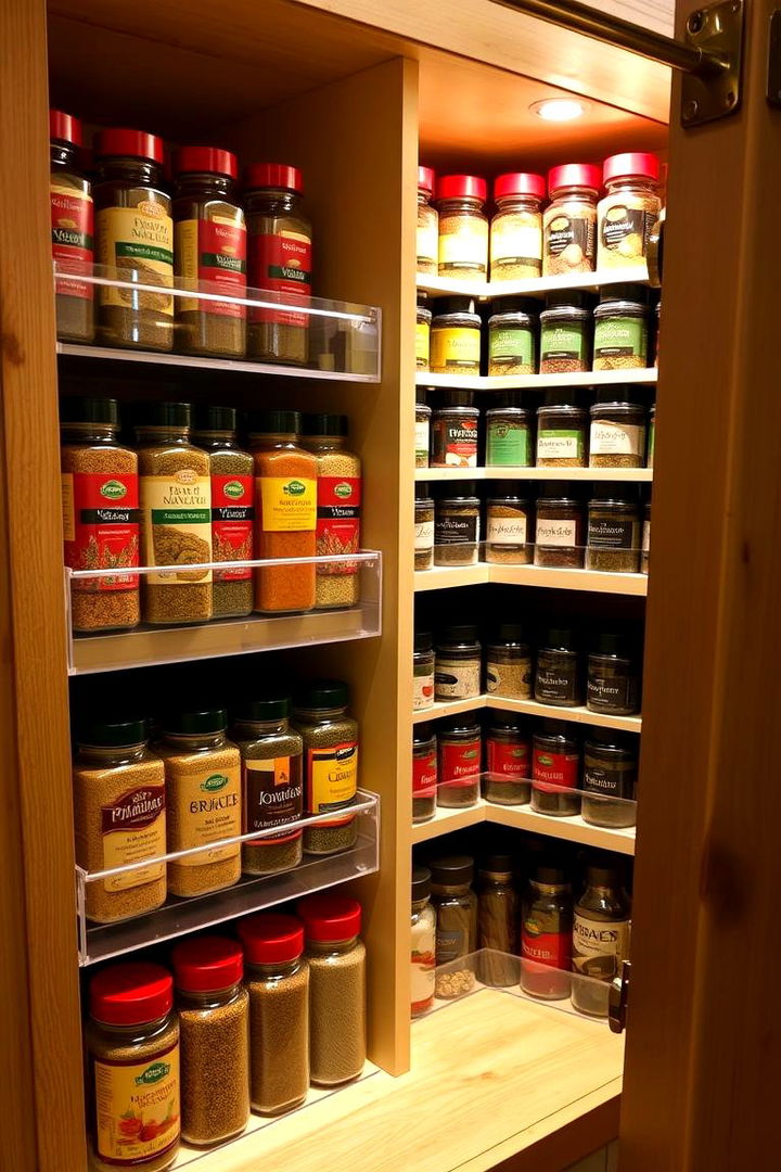 Multi Tiered Spice Organizers - 22 cabinet storage ideas