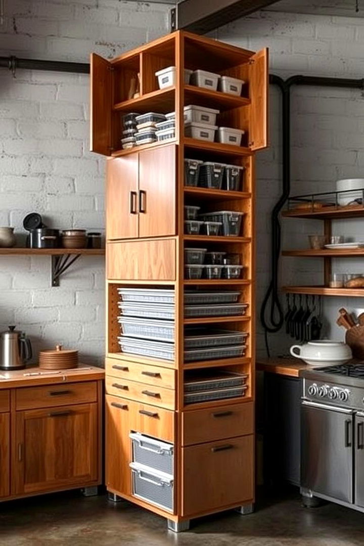 Multi Tiered Storage Innovations for Clutter Free Zones - 22 Industrial Kitchen Ideas