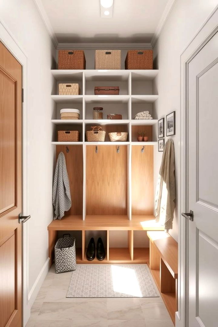 Multi Tiered Storage Options - 22 Small Mudroom Ideas